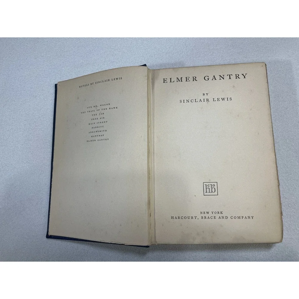 Elmer Gantry by‎ Sinclair Lewis 1927 First Edition Harcourt Brace and Company
